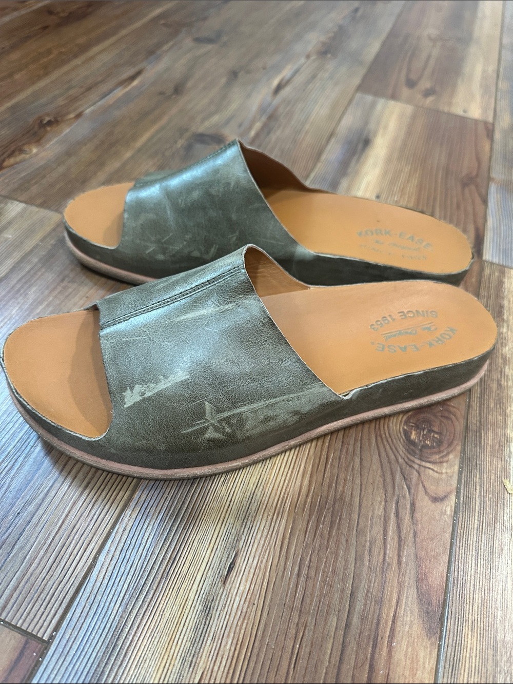 Kork-Ease Olive Green Women's Slide Sandals